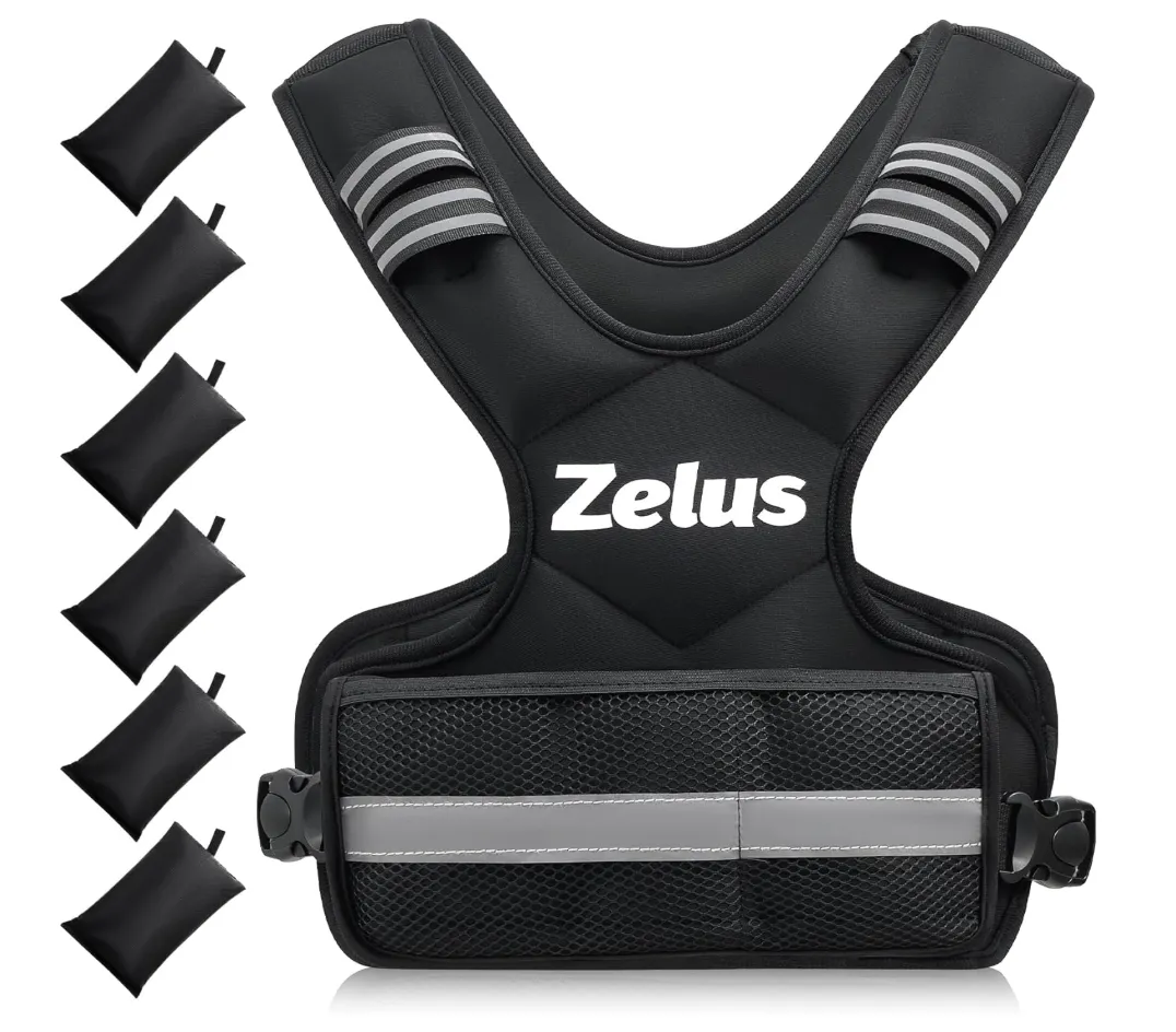 Zelus weighted vest with removable weight packs