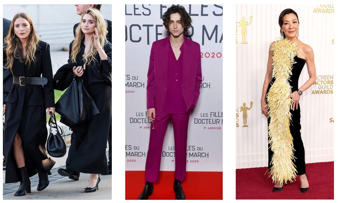 Celebrities in stylish outfits at fashion events